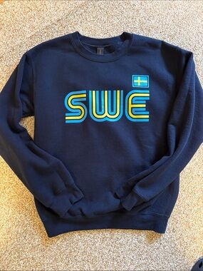 SWE Sweden Blue Crew Neck Sweatshirt - Size S